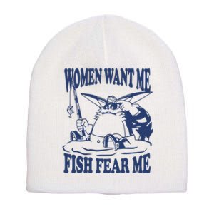 Mamono World Women Want Me Fish Fear Me Short Acrylic Beanie