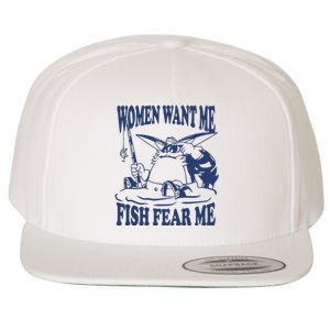 Mamono World Women Want Me Fish Fear Me Wool Snapback Cap