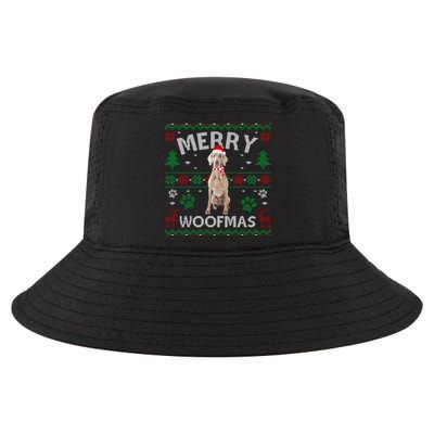 Merry Woofmas Weimaraner Ugly Sweater Santa Hat Gift Cool Comfort Performance Bucket Hat