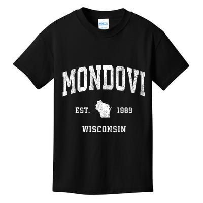 Mondovi Wisconsin Wi Vintage Athletic Sports Kids T-Shirt