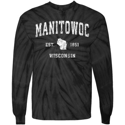 Manitowoc Wisconsin Wi Vintage Sports Tie-Dye Long Sleeve Shirt