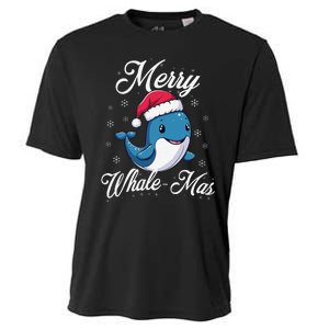 Merry Whalemas Whale With Santa Hat Orcas Christmas Puns Cooling Performance Crew T-Shirt