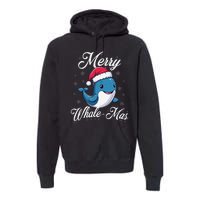 Merry Whalemas Whale With Santa Hat Orcas Christmas Puns Premium Hoodie