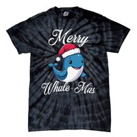 Merry Whalemas Whale With Santa Hat Orcas Christmas Puns Tie-Dye T-Shirt