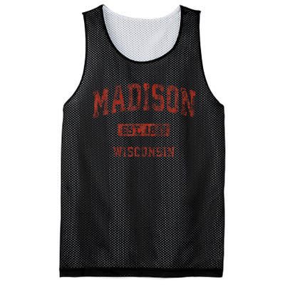 Madison Wisconsin Wi Vintage Athletic Sports Design Mesh Reversible Basketball Jersey Tank