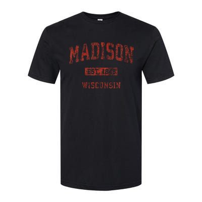 Madison Wisconsin Wi Vintage Athletic Sports Design Softstyle CVC T-Shirt