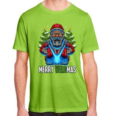 Merry Weldmas Welder Christmas Welding Worker Santa Adult ChromaSoft Performance T-Shirt