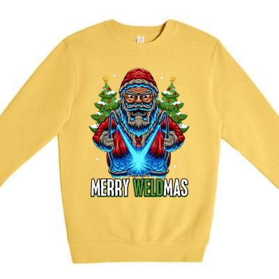 Merry Weldmas Welder Christmas Welding Worker Santa Premium Crewneck Sweatshirt