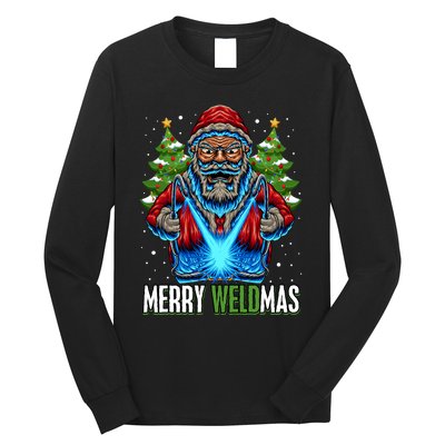 Merry Weldmas Welder Christmas Welding Worker Santa Long Sleeve Shirt