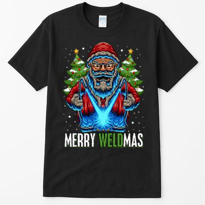 Merry Weldmas Welder Christmas Welding Worker Santa Tall T-Shirt