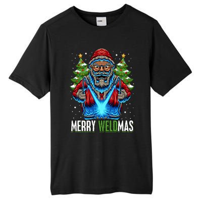 Merry Weldmas Welder Christmas Welding Worker Santa Tall Fusion ChromaSoft Performance T-Shirt