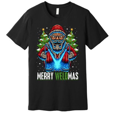 Merry Weldmas Welder Christmas Welding Worker Santa Premium T-Shirt