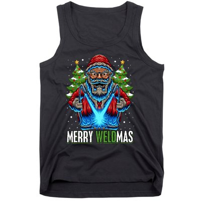 Merry Weldmas Welder Christmas Welding Worker Santa Tank Top