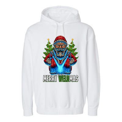 Merry Weldmas Welder Christmas Welding Worker Santa Garment-Dyed Fleece Hoodie