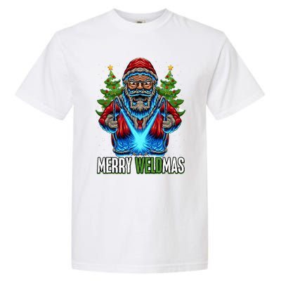 Merry Weldmas Welder Christmas Welding Worker Santa Garment-Dyed Heavyweight T-Shirt