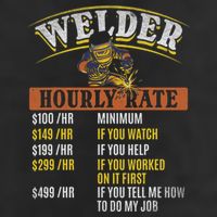 Metal Worker Welding MIG Welder Funny Welder Hourly Rate Adult Drive Performance Visor