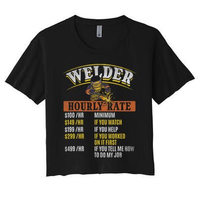 Metal Worker Welding MIG Welder Funny Welder Hourly Rate Crop Top