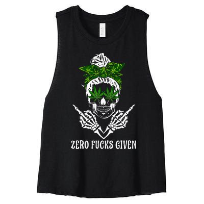 Men Women Weed Skull Cannabis Marijuana 420 THC Weed Lover Women's Racerback Cropped Tank