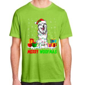 Merry Woofmas Xmas Lights Cute Siberian Husky Dog Pajama Great Gift Adult ChromaSoft Performance T-Shirt