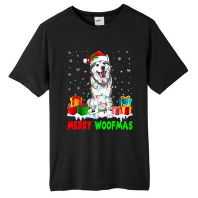 Merry Woofmas Xmas Lights Cute Siberian Husky Dog Pajama Great Gift Tall Fusion ChromaSoft Performance T-Shirt