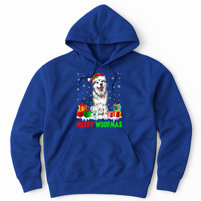 Merry Woofmas Xmas Lights Cute Siberian Husky Dog Pajama Great Gift Hoodie