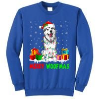 Merry Woofmas Xmas Lights Cute Siberian Husky Dog Pajama Great Gift Tall Sweatshirt