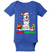 Merry Woofmas Xmas Lights Cute Siberian Husky Dog Pajama Great Gift Baby Bodysuit