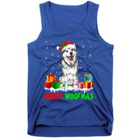 Merry Woofmas Xmas Lights Cute Siberian Husky Dog Pajama Great Gift Tank Top