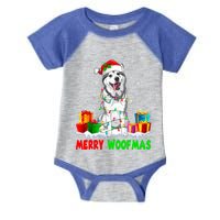 Merry Woofmas Xmas Lights Cute Siberian Husky Dog Pajama Great Gift Infant Baby Jersey Bodysuit