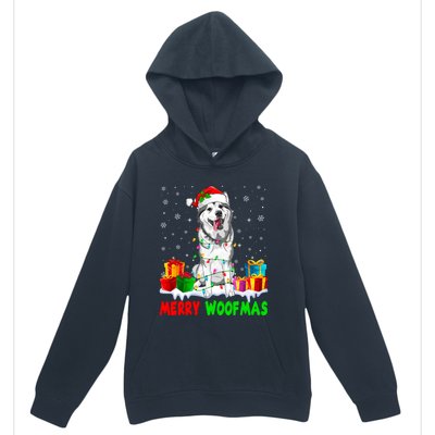 Merry Woofmas Xmas Lights Cute Siberian Husky Dog Pajama Great Gift Urban Pullover Hoodie