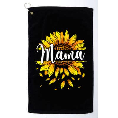 Mama With Yellow Sunflower Floral Graphic Mothers Day Platinum Collection Golf Towel