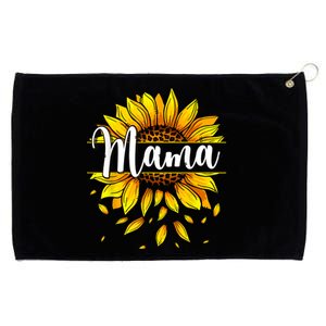 Mama With Yellow Sunflower Floral Graphic Mothers Day Grommeted Golf Towel