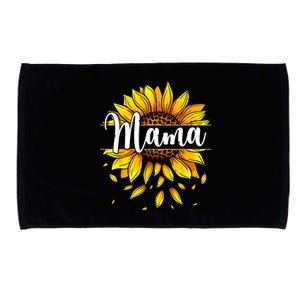 Mama With Yellow Sunflower Floral Graphic Mothers Day Microfiber Hand Towel