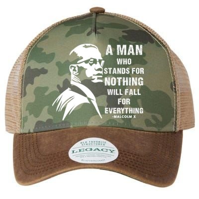Malcolm X A Man Who Stands For Nothing Will Fall For Black History Month Legacy Tie Dye Trucker Hat