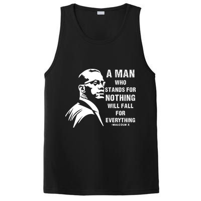 Malcolm X A Man Who Stands For Nothing Will Fall For Black History Month PosiCharge Competitor Tank