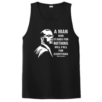 Malcolm X A Man Who Stands For Nothing Will Fall For Black History Month PosiCharge Competitor Tank