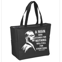 Malcolm X A Man Who Stands For Nothing Will Fall For Black History Month Zip Tote Bag