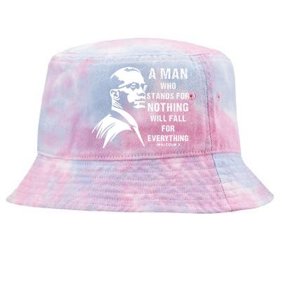 Malcolm X A Man Who Stands For Nothing Will Fall For Black History Month Tie-Dyed Bucket Hat