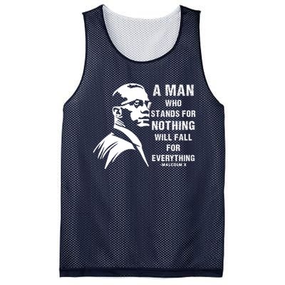 Malcolm X A Man Who Stands For Nothing Will Fall For Black History Month Mesh Reversible Basketball Jersey Tank