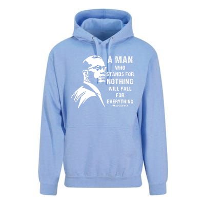 Malcolm X A Man Who Stands For Nothing Will Fall For Black History Month Unisex Surf Hoodie