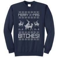 Merry Xmas Bitches Reindeer Adult Ugly Christmas Sweater Sweatshirt