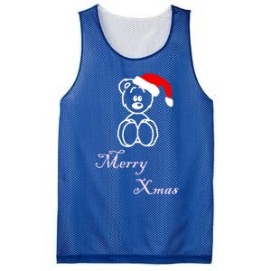 Merry Xmas Bear Meaningful Gift Mesh Reversible Basketball Jersey Tank