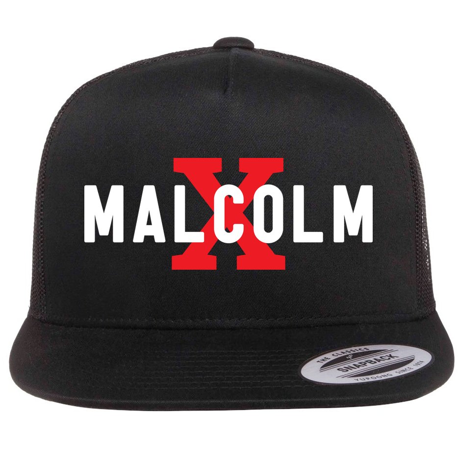 Malcolm X Black History Flat Bill Trucker Hat