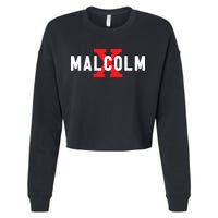 Malcolm X Black History Cropped Pullover Crew