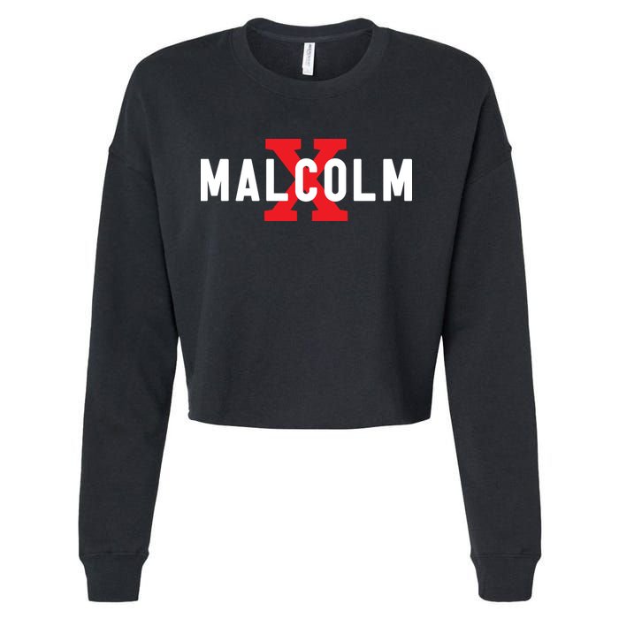 Malcolm X Black History Cropped Pullover Crew