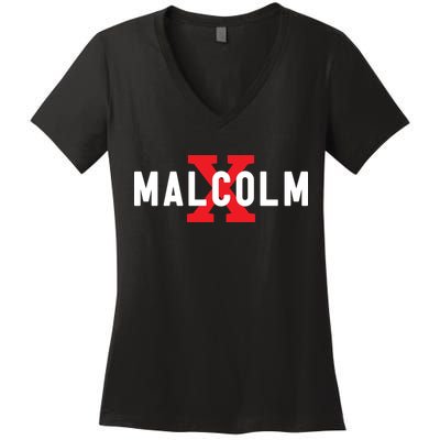 Malcolm X Black History Women's V-Neck T-Shirt