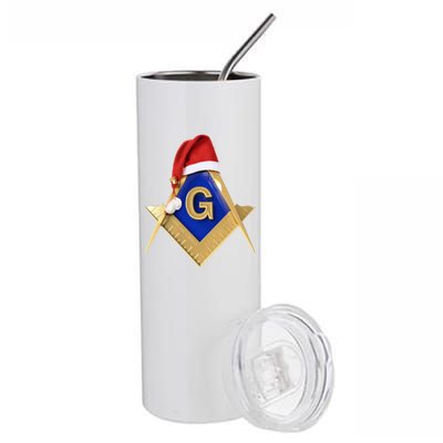 Masonic Xmas Christmas SantaS Hat Freemason Gift Stainless Steel Tumbler