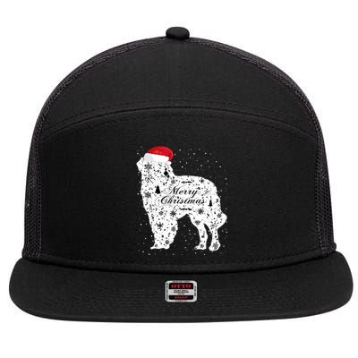 Merry Xmas Carpathian Shepherd Dog Christmas Great Gift 7 Panel Mesh Trucker Snapback Hat