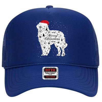 Merry Xmas Carpathian Shepherd Dog Christmas Great Gift High Crown Mesh Back Trucker Hat