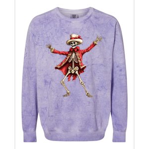 Merry Xmas Christmas Dancing Skeleton Santa Claus Gift Colorblast Crewneck Sweatshirt